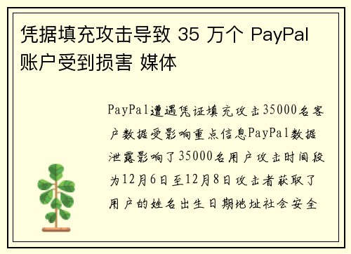 凭据填充攻击导致 35 万个 PayPal 账户受到损害 媒体 凭据填充攻击导致 35 万个 PayPal 账户受到损害 媒体
